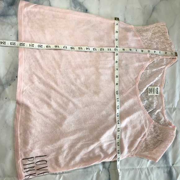 Victoria's Secret PINK Light Pink Lace Back Tee - Picture 4 of 6